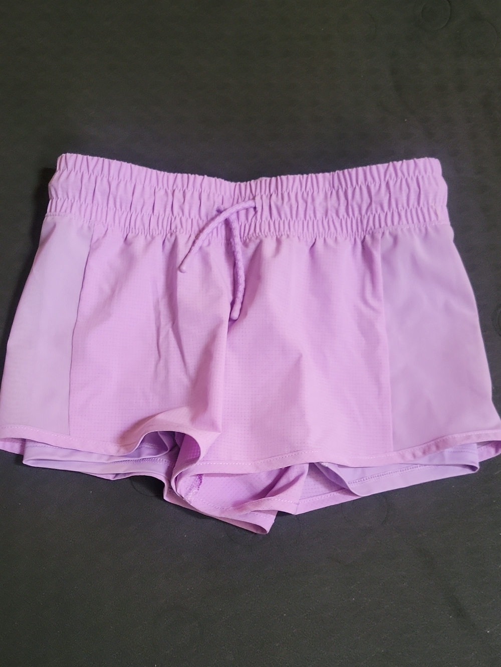 Girls Lilac Active Lined Running Shorts with Elastic Waist L